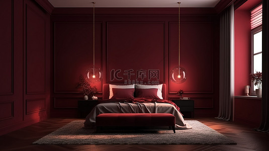 极简海报创意背景图片_极简风格的卧室3D效果图