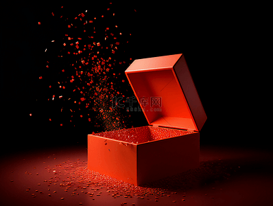背景红色盒子背景图片_红色盒子粒子漂浮节礼日广告背景
