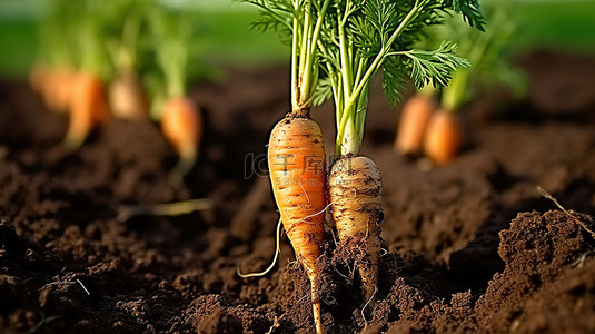 泥土剖面背景图片_胡萝卜种植技术 胡萝卜在泥土和泥土中生长
