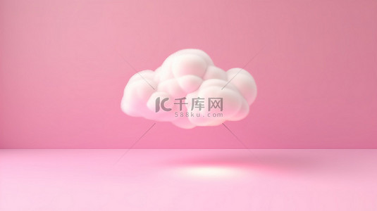 蓝光背景图片_淡粉色背景下的云朵的 3D 插图