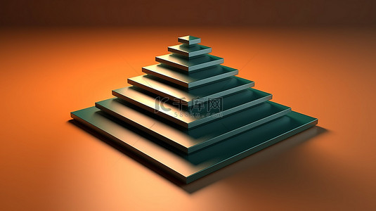 制度背景图片_具有 3D 渲染金字塔的透视背景，由三层组成