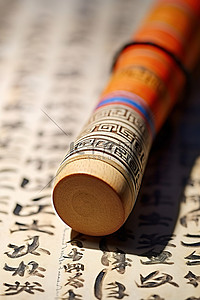中文文本上的木棍，带有中文宋体