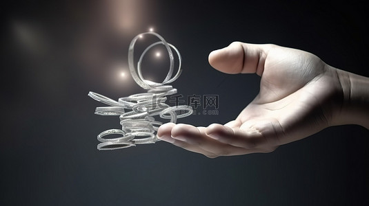 3d 磁铁手吸引金钱是一个成功的商业概念