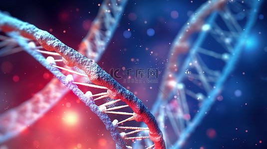 医疗布景背景图片_科学背景下 DNA 分子的 3D 插图