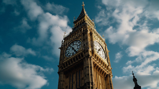 英国骑士背景图片_大本钟天空景点旅游背景