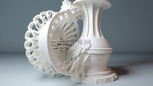 生产流程背景图片_利用 3D 打印机技术成型的白色花瓶