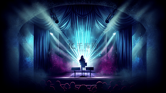 舞台背景蓝色紫色