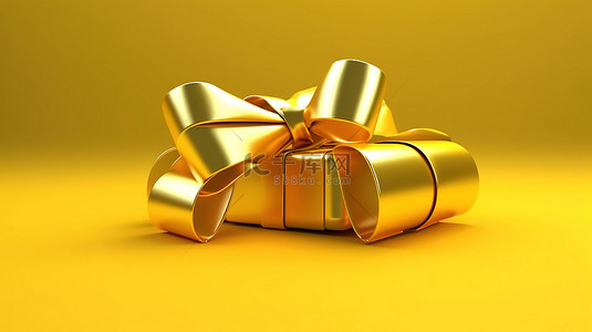 黄色 3D 标签设计，配有节日蝴蝶结和丝带庆祝圣诞快乐