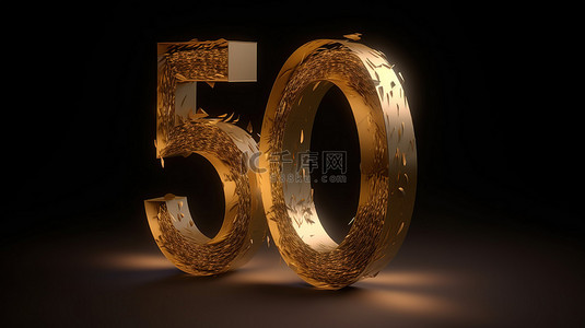 60 in 3d 数字 60 的艺术渲染与刻字