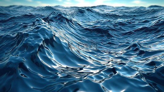 海洋水纹背景图片_海洋液体表面的 3d 渲染