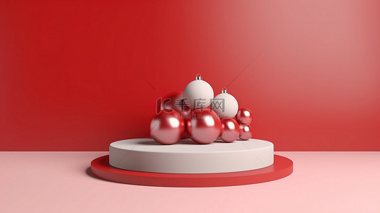节日浮动讲台具有 3D 新年设计和圣诞装饰品