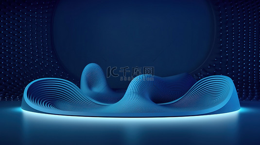 国潮品牌logo背景图片_讲台启发抽象技术波背景，用于以 3D 呈现的产品品牌和演示