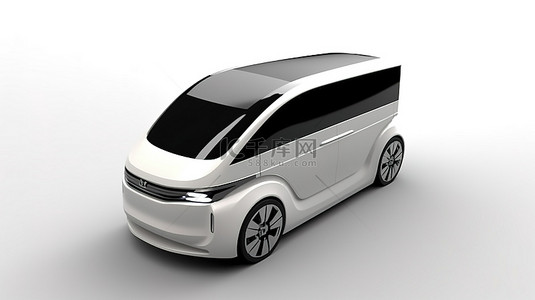 小型汽车背景图片_创新电动小型货车 3D 模型在白色背景下隔离呈现