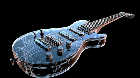 电吉他琴体及线材结构3D模型