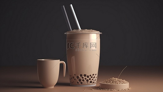 饮品新品背景图片_奶茶饮料饮品棕色