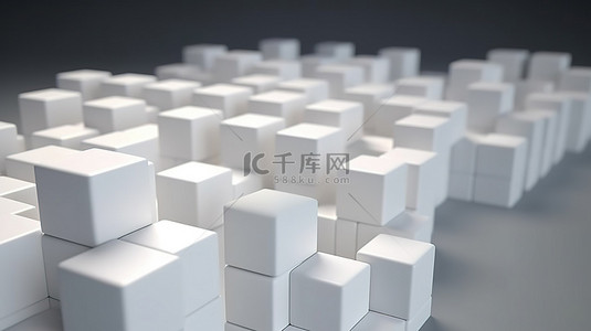 具有 3D 白色立方体高品质渲染的产品展示