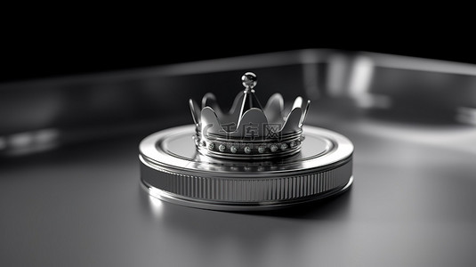 皇冠背景图片_高级 VIP 概念 3D 渲染豪华背景，带有银色或铂金皇冠