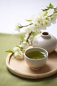 绿茶叶背景图片_由白樱花制成的歌舞伎茶日式绿茶叶埃德蒙顿茶叶公司