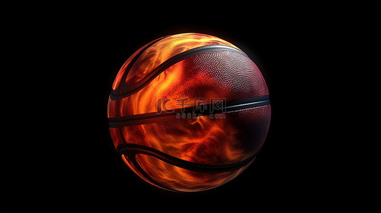 时尚黑色背景上的 3d 篮球