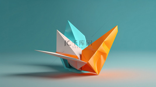 折纸文字背景图片_3D 纸飞机具有渲染效果的令人惊叹的插图