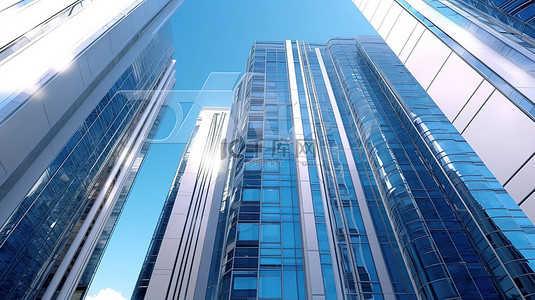 办公建筑背景图片_高耸办公建筑的 3D 效果图