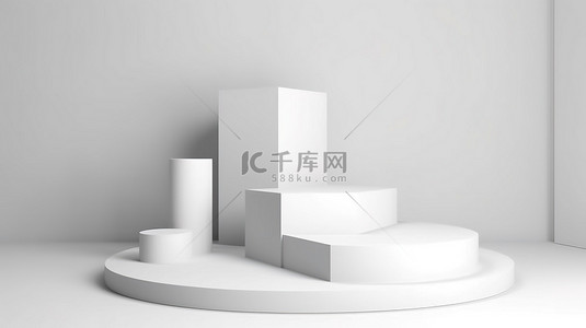 灰色摄影背景图片_摄影广告中白色 3D 产品展示的不对称抽象背景展示