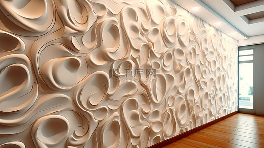 安装石膏 3D 面板瓷砖用于墙壁装饰