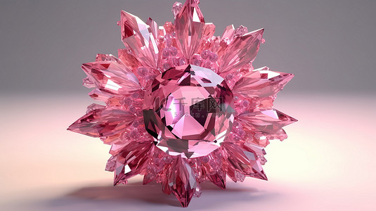 公主粉红碧玺宝石的 3D 渲染