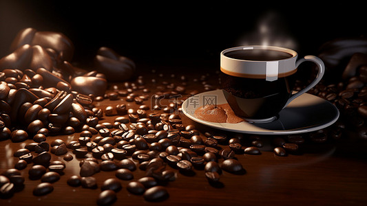 饮品背景图片_咖啡饮品饮料植物材料