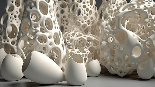3D 渲染中的多孔骨类似于强度和耐用性
