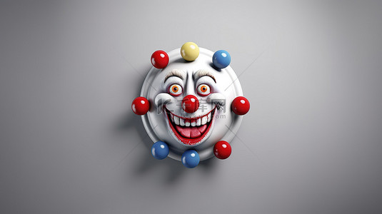 带纽扣眼的 3d 小丑面具插图