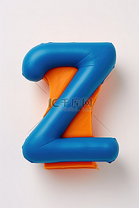 字母 z 顶部有一个蓝色和橙色的字母
