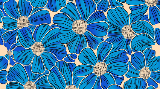 蓝色小花背景图片_蓝色平铺简约纹理小花的背景图3