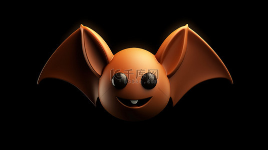 万圣节标志性蝙蝠插图的 3D 材料设计