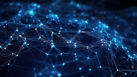 网络结构背景背景图片_数字背景上的 3d 渲染蓝色网络结构