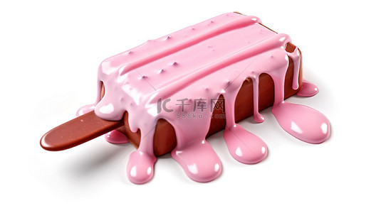 美味的粉红巧克力味棒冰淇淋