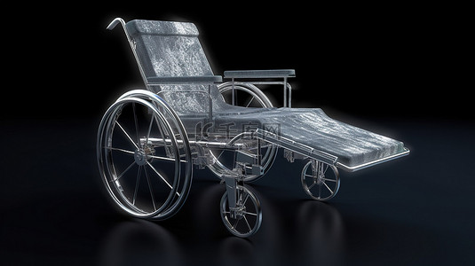 灰蓝色调的躺椅轮椅令人惊叹的 3D 渲染