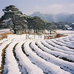 天气背景图片_日本最高的山脉之一的山顶旁边的雪原