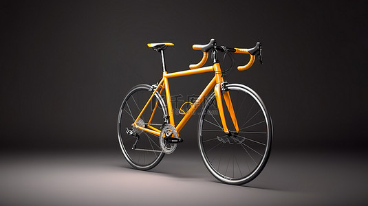 公路自行车背景图片_背景上孤立公路自行车的 3D 渲染插图