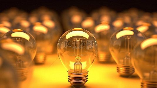 创新灯泡背景图片_照亮行动中灯泡的领导力 3D 渲染