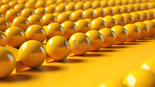 匹配背景 3D 渲染上对称行中的黄色药丸