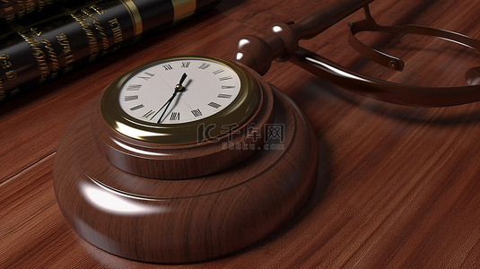 法律木槌和 3d 秒表