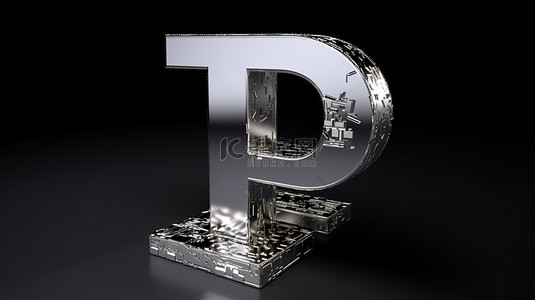 大写字母背景图片_大写字母 p 的金属打字稿打印 3d 渲染
