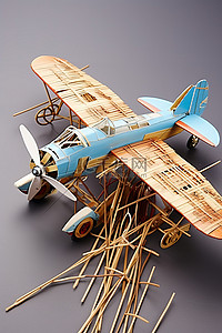 玩具飞机背景图片_一根玩具飞机绳子和很多工具