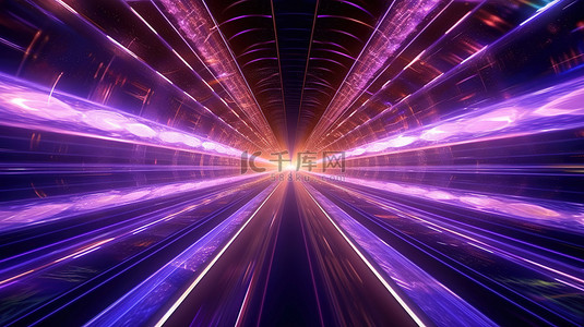 扭曲的时间背景图片_具有时间扭曲灯光和太空旅行氛围的未来速度隧道的 3D 渲染背景