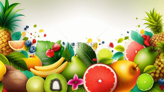 水果背景图片_夏天美味的热带水果背景
