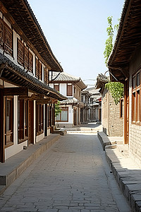 狭窄背景图片_一条狭窄的街道，两旁排列着许多古老的建筑