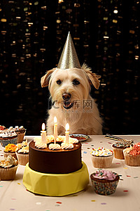 喝水刻度背景图片_生日聚会上的狗用碗和食物喝水