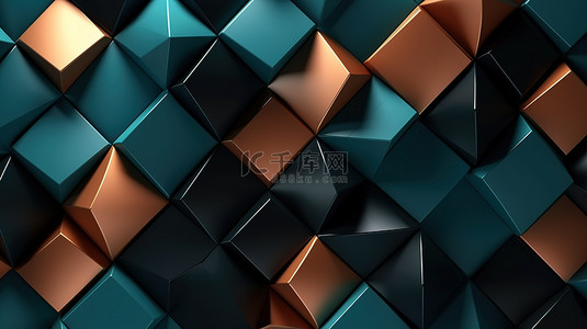 逼真的 3D 六角形模板创建完美的壁纸和织物背景的无缝几何图案