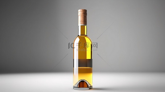 红酒广告背景图片_放置在灰色背景上的模拟酒瓶非常适合 3D 渲染中的酒精饮料广告概念